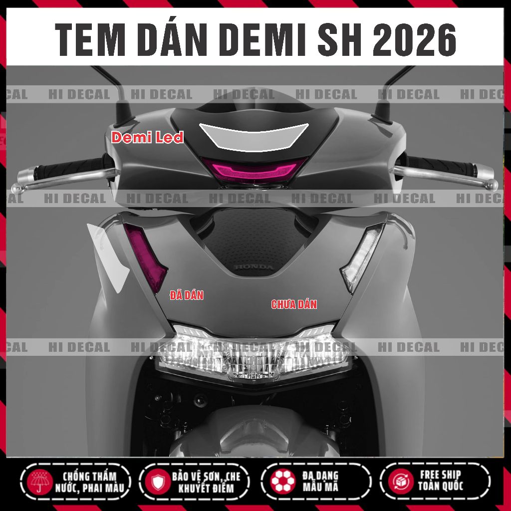Tem dán đèn demi Sh 2026 - decal dán đổi màu bảo vệ đèn xi nhan demi Honda sh 125, 150,160, 350 chống nước - Hidecal