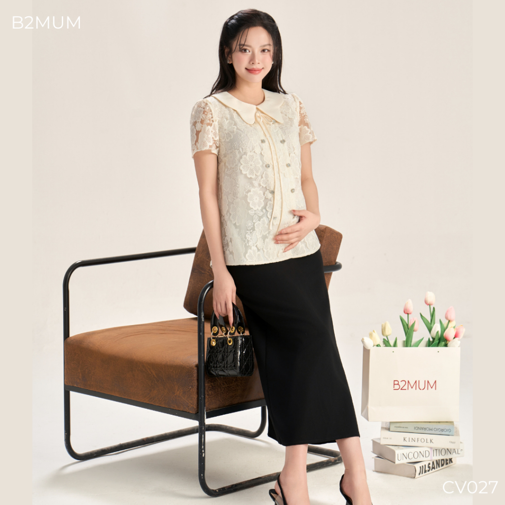 Chân Váy Bầu Công Sở Chất Tuyết Mưa Mềm Mát, Co Giãn Nhẹ, Giấu Bụng Tốt, Mặc Đi Làm Đi Chơi - Halo Skirt CV027 By B2MUM