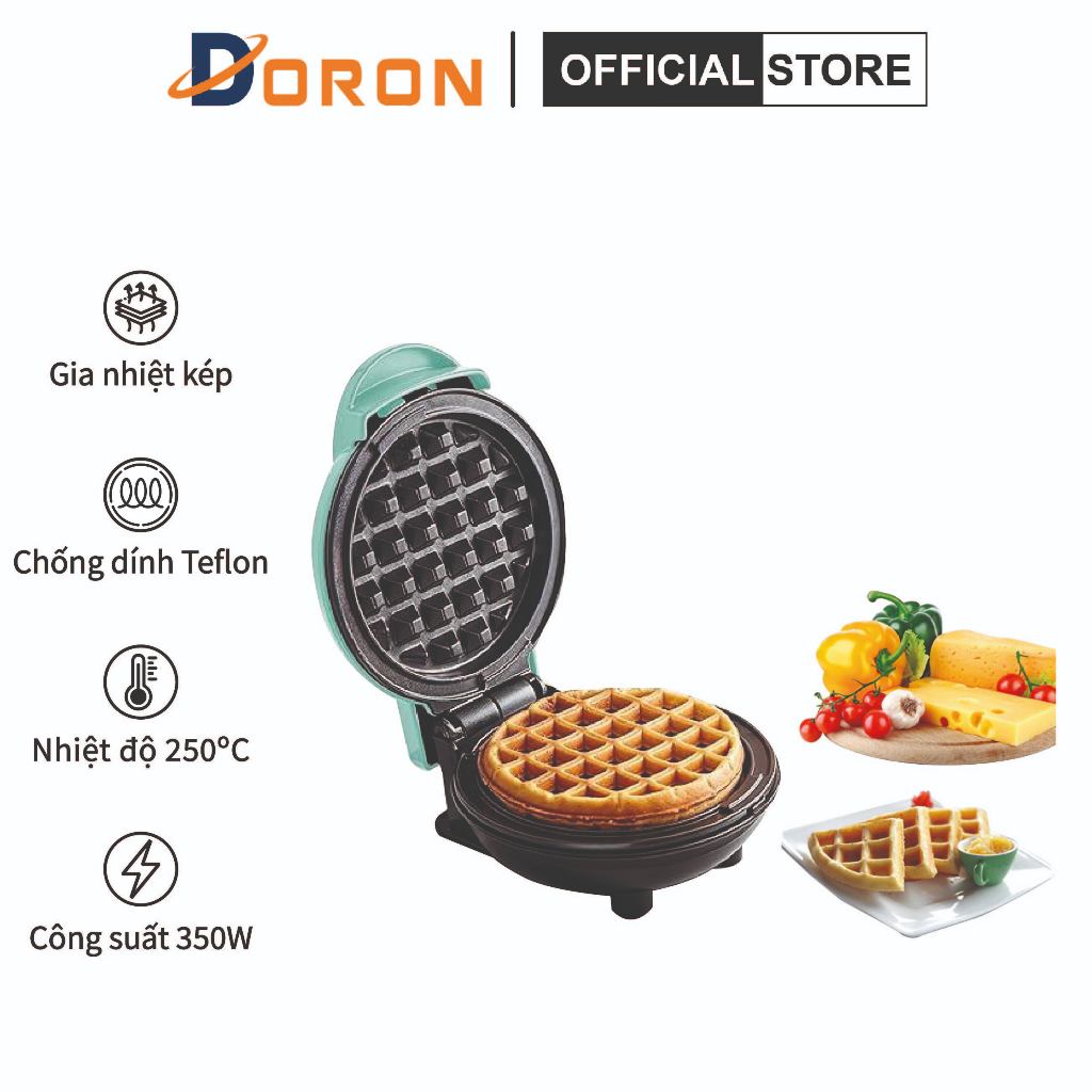 Máy làm bánh bông lan 350W làm nóng đều 2 mặt khuôn, bánh thơm ngon