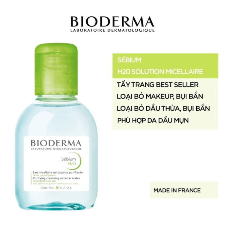 Nước Tẩy Trang Bioderma Sébium H2O Dành Cho Da Hỗn Hợp, Da Dầu & Da Mụn Bản Mini size 100ml