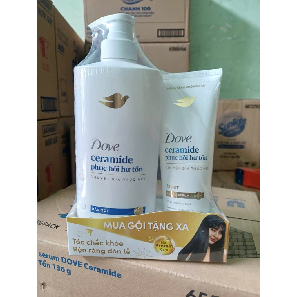 Kem xả, dầu gội phục hồi tóc Dove Phục Hồi Hư Tổn 610g, 640g