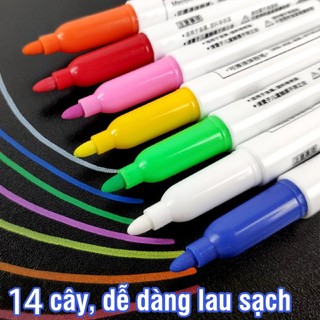 Bút Lông Viết Bảng Đầy Đủ Màu Cơ Bản - Công Cụ Viết Bảng Cao Cấp Giúp Bài Giảng Thêm Thu Hút, Mực Khô Nhanh & Lau Sạch