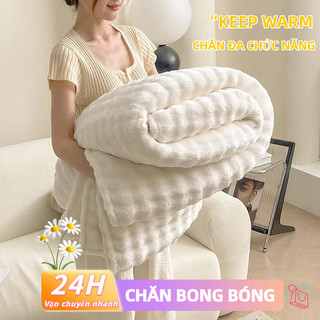 Chăn lông Mền điều hòa BONG BÓNG NHUNG Ấm áp Mềm mại Không rụng lông 1m2/1m5 Tấm chăn mỏng