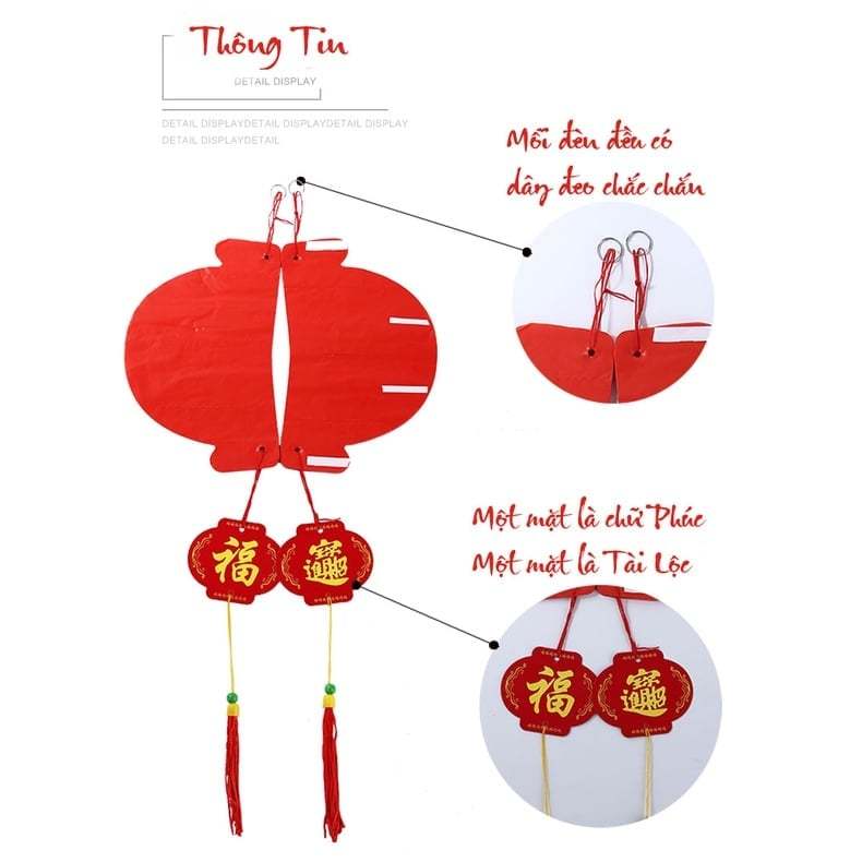 Lồng Đèn Đỏ Trang Trí Tết Xuân (Đồ Dùng Dạy Học Miki)