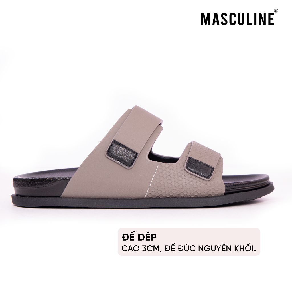 Dép nam trẻ MASCULINE MDN604 hai quai êm chân da microfiber đế PU chống trượt