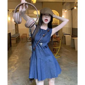 Váy Jean Nữ Sát Nách Dáng Xòe – Đầm Denim Trẻ Trung Phong Cách Hàn Quốc Hack Dáng