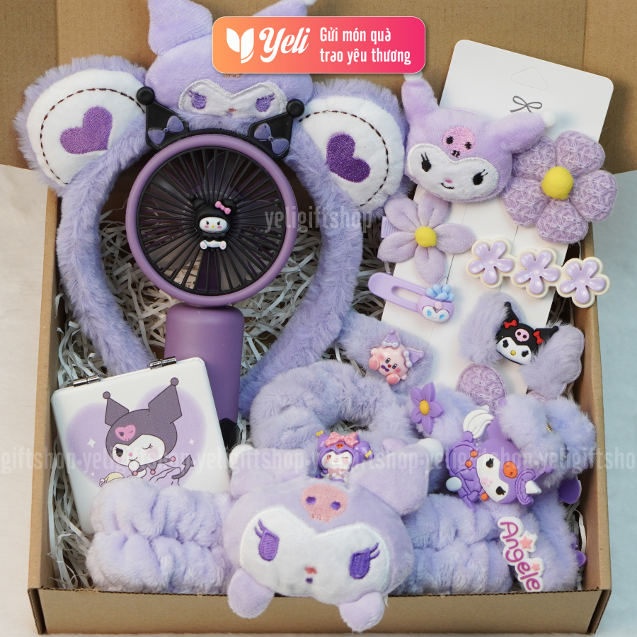Set Quà Phụ Kiện Kuromi Đáng yêu, Set Quà Tặng Bé Gái Kuromi, Combo Quà Tặng Người Yêu, Bạn Gái Yeli Shop