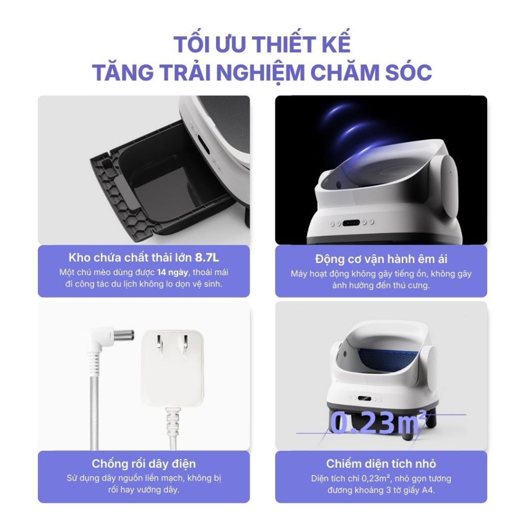 [Tặng Thảm] Máy Dọn Cát Mèo, Nhà Vệ Sinh Cho Mèo Tự Động HeLiPet Bản Quốc Tế Kết Nối Wifi - HeLiCorp