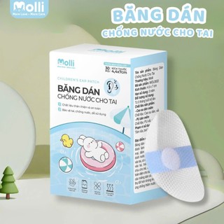 Miếng Dán Tai Chống Thấm Nước Cho Bé MOLLI Bảo Vệ Tai Khi Tắm Và Bơi Hộp 30 Miếng MOL 3022