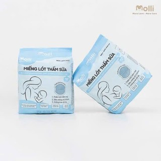 Miếng Lót Thấm Sữa MOLLI Siêu Thấm Hút Chống Trào Tổ Ong Mềm Mại Khô Thoáng Túi 50PCS MOL 3013
