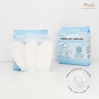 Miếng Lót Thấm Sữa MOLLI Siêu Thấm Hút Chống Trào Tổ Ong Mềm Mại Khô Thoáng Túi 50PCS MOL 3013