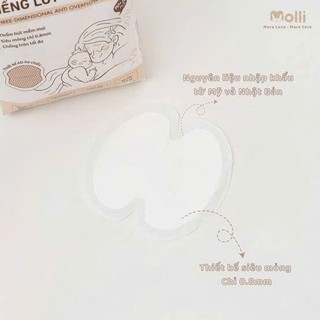 Miếng Lót Thấm Sữa MOLLI Hộp Lớn Siêu Tiết Kiệm Tự Dính Chống Trượt Bề Mặt Êm Ái Túi 100PCS MOL 3014