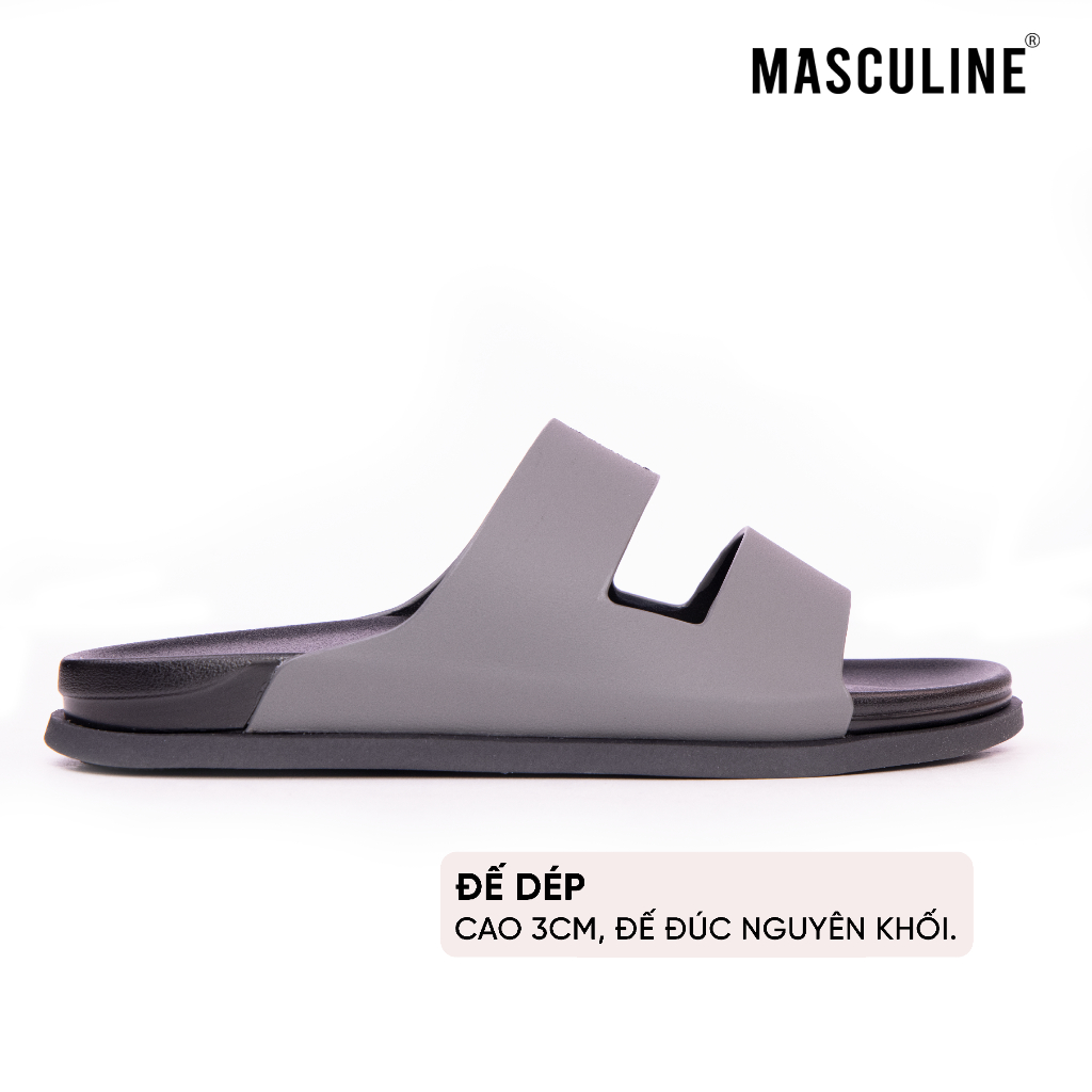 Dép nam thời trang MASCULINE MDN606 hai quai trẻ trung da microfiber cao cấp đế PU bền chắc