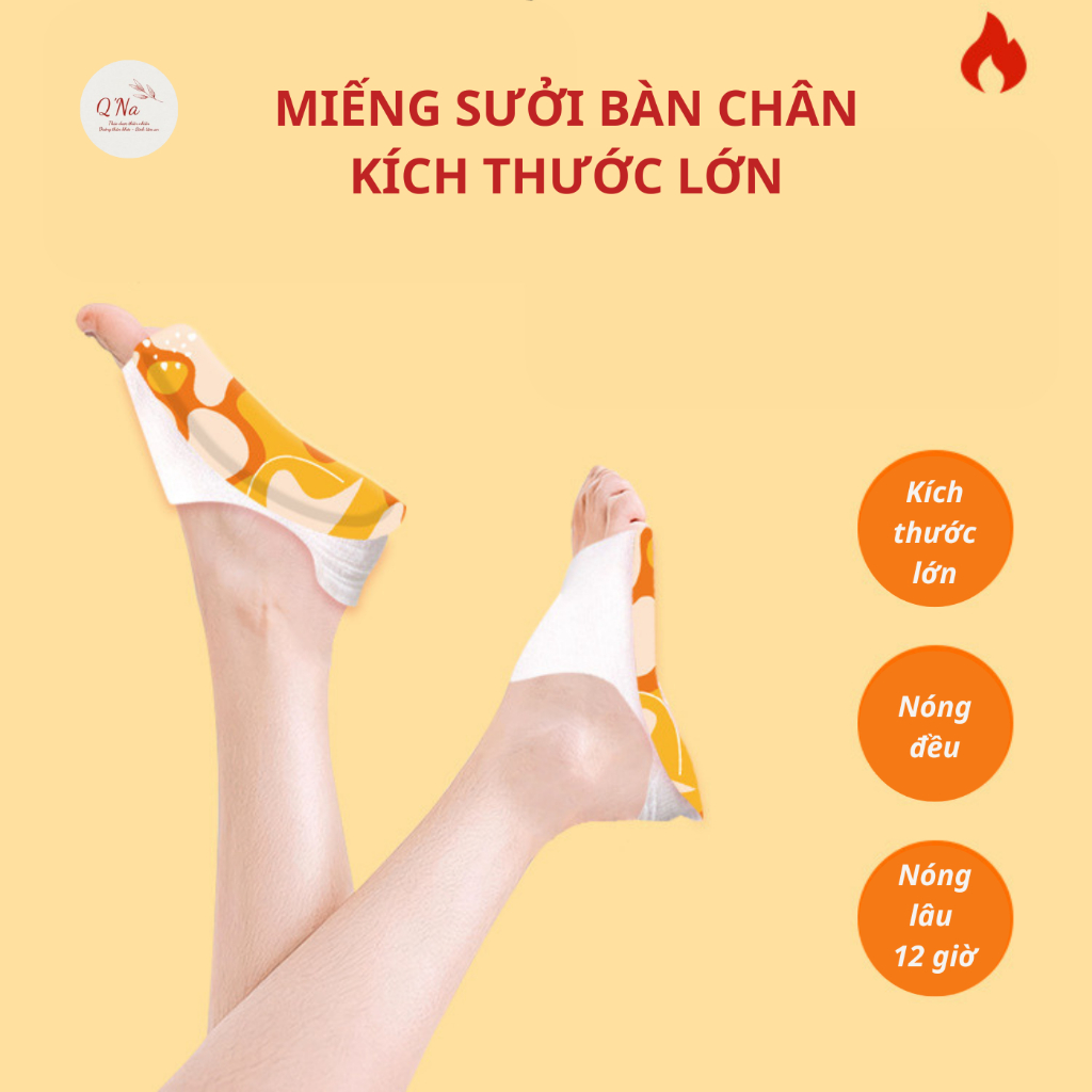 Cải Thiện Tình Trạng Bàn Chân Lạnh - 10 Túi Dán Nhiệt Làm Ấm Bàn Chân Kích Thước Lớn, Túi 2 Miếng