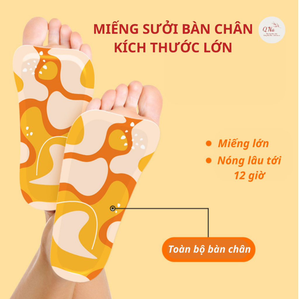 Cải Thiện Tình Trạng Bàn Chân Lạnh - 10 Túi Dán Nhiệt Làm Ấm Bàn Chân Kích Thước Lớn, Túi 2 Miếng