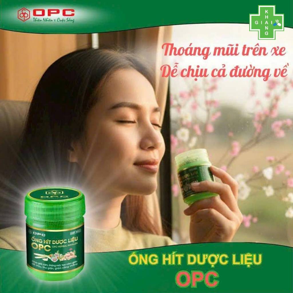 Ống hít dược liệu OPC, hương thơm dễ chịu, giúp thư giãn nhanh chóng và cải thiện nhanh các triệu chứng say tày xe