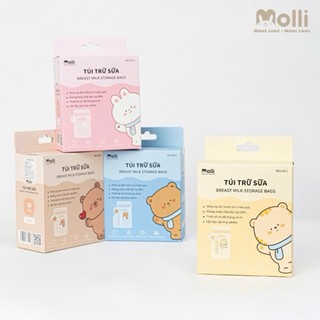 Túi Trữ Sữa MOLLI 250ml Dung Tích Lớn Siêu Tiết Kiệm Đã Tiệt Trùng Vô Trùng Hộp 30 Cái MOL 3012
