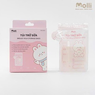 Túi Trữ Sữa Mẹ MOLLI 150ml Khóa Zip Kép Chống Trào Thiết Kế Tự Đứng Tiện Lợi Hộp 30 Cái MOL 3010