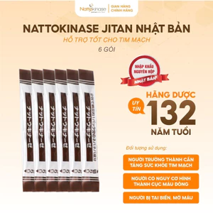 Dành cho người mỡ máu NATTOKINASE Jintan Nhật Bản, Lẻ 3,6,9 gói (không có hộp)