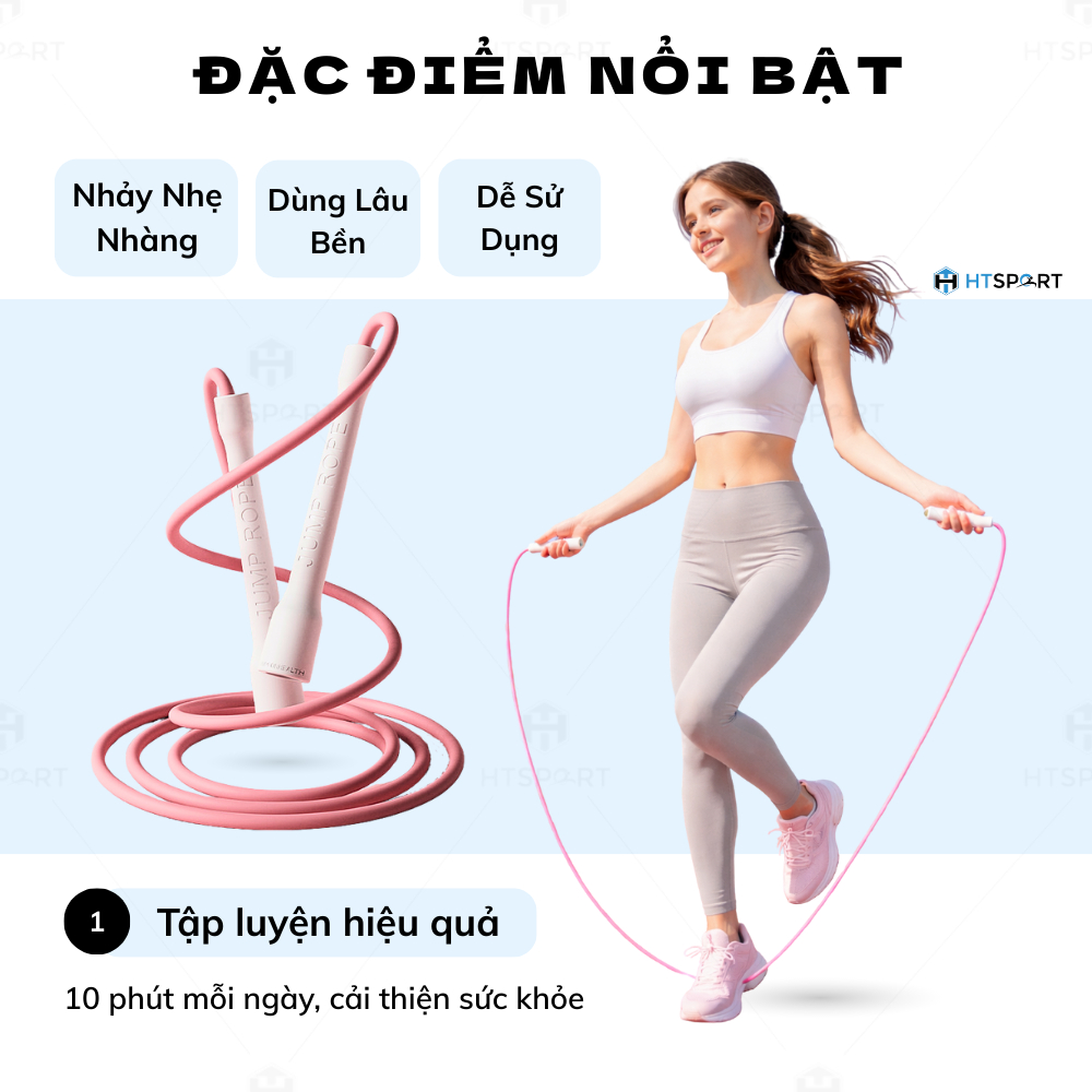 Dây Nhảy Tốc Độ JUMP ROPE - Chất Liệu PVC Dày 6MM Hỗ Trợ Luyện Skill Không Bị Xoắn Dây, Tập Thể Lực Cardio Tại Nhà
