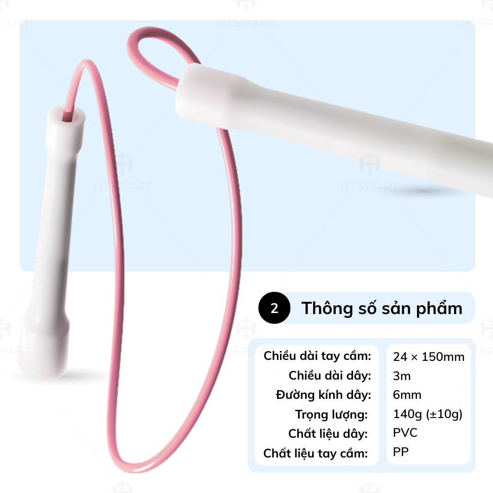 Dây Nhảy Tốc Độ JUMP ROPE - Chất Liệu PVC Dày 6MM Hỗ Trợ Luyện Skill Không Bị Xoắn Dây, Tập Thể Lực Cardio Tại Nhà
