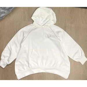 Áo Nỉ Hoodie Bé Gái Form Oversize Trắng Sữa Basic Thu Đông