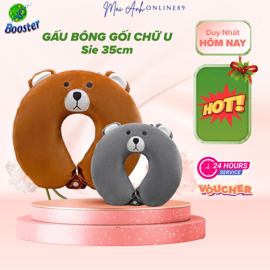 Gối Chữ U, Gối kê cổ cho dân văn phòng siêu êm - Size vừa 35*35cm