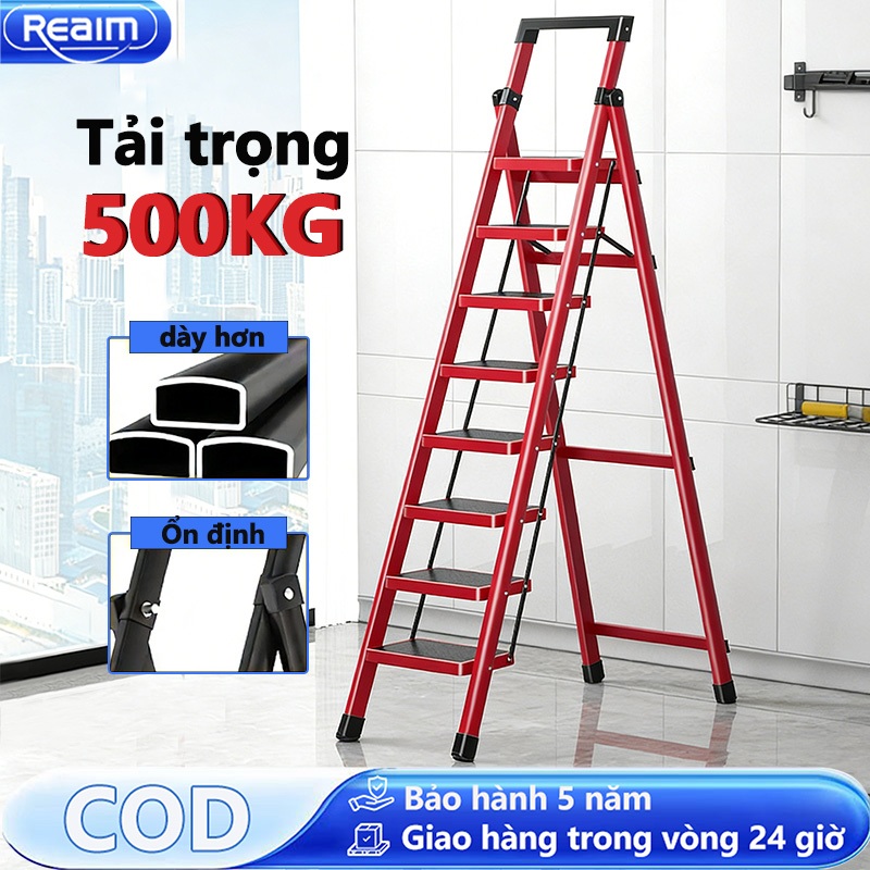 Thang Chữ A Gấp Gọn Thang Nhôm Gấp Gọn Thép Chịu Lực Tải Trọng 500kg Ổn định và an toàn 2-8 Bậc