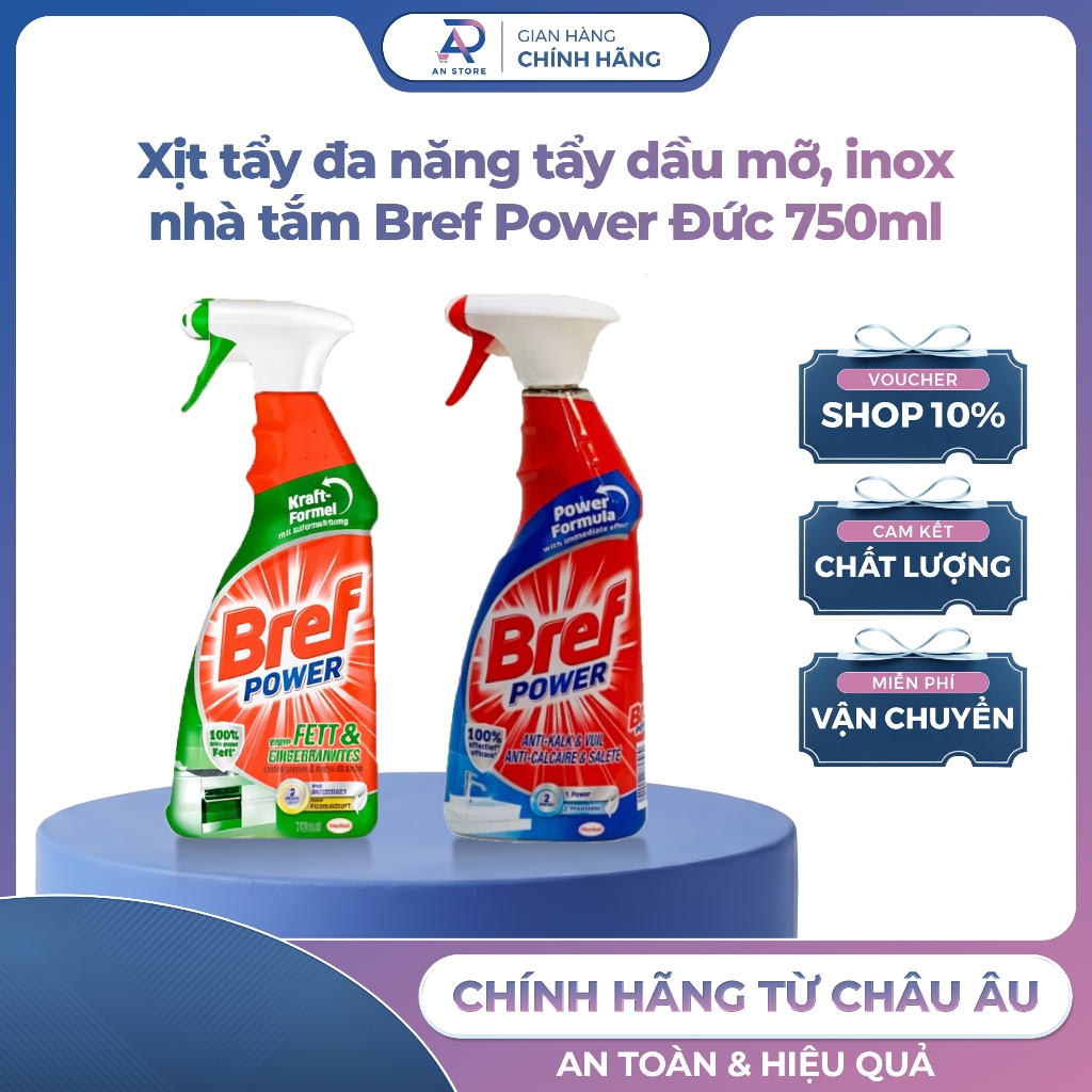 Chai Xịt Tẩy Rửa Đa Năng Tẩy Dầu Mỡ Bếp, Tẩy Inox Nhà Tắm Bref Power ...