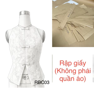 Rập áo kiểu nữ gắn nơ RBC03 - rập giấy may mặc đã test form size S M L XL (không phải quần áo)
