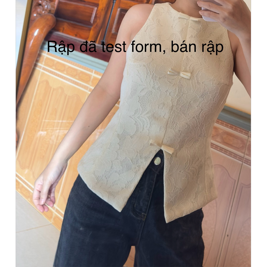 Rập áo kiểu nữ gắn nơ RBC03 - rập giấy may mặc đã test form size S M L XL (không phải quần áo)