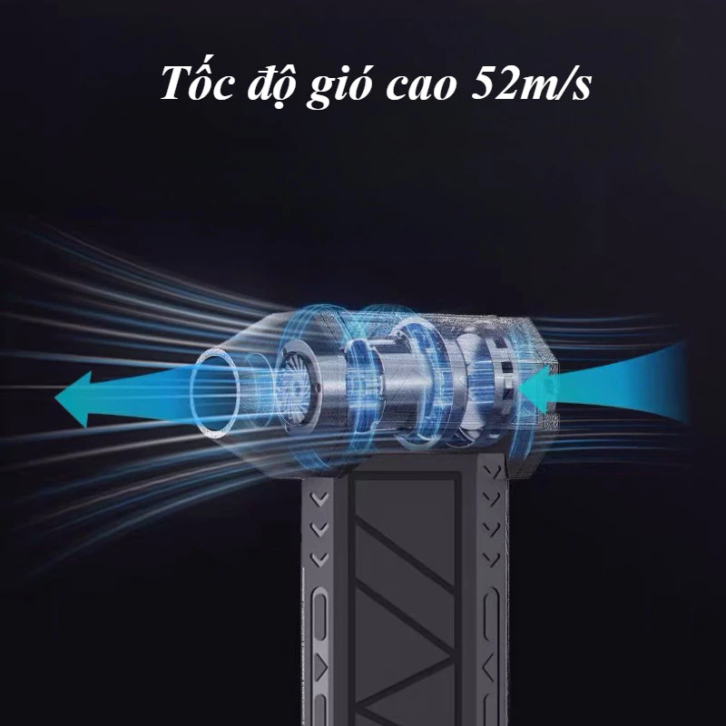 Quạt gió của máy sấy tóc, máy sấy tóc cầm tay, máy sấy tóc mini điện với tốc độ gió 130.000 vòng/phút, tốc độ gió 52 mét