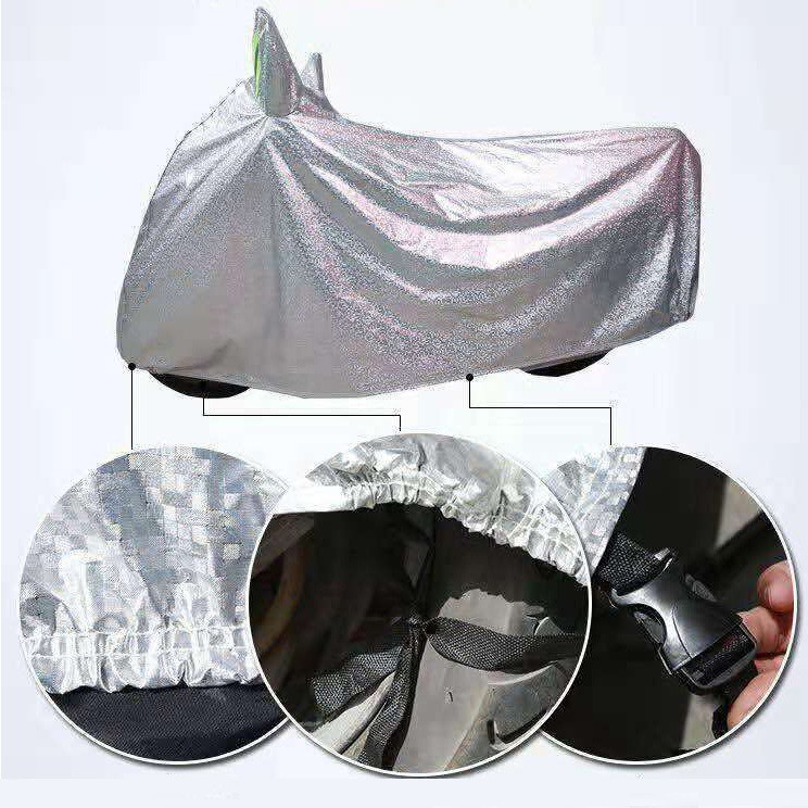 Bạt Phủ Xe Máy Vải Dù Tráng Nhôm 3 Lớp, Có Lớp Lót Mền Chống Xước xe,bảo vệ xe bền đẹp