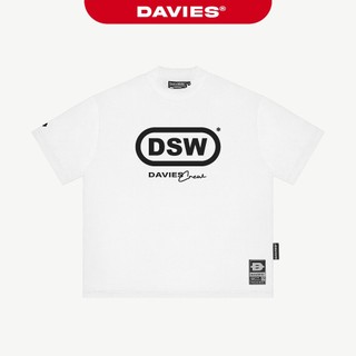 Áo thun form rộng hiphop nam nữ DAVIES hoạ tiết chữ in tay ngắn cổ tròn thun cotton màu trắng Cipher Tee | D-T51-T