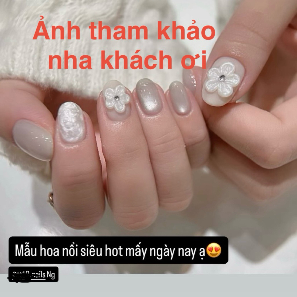475. nailbox mắt mừo ánh nước, hoa nặn gel ánh trai