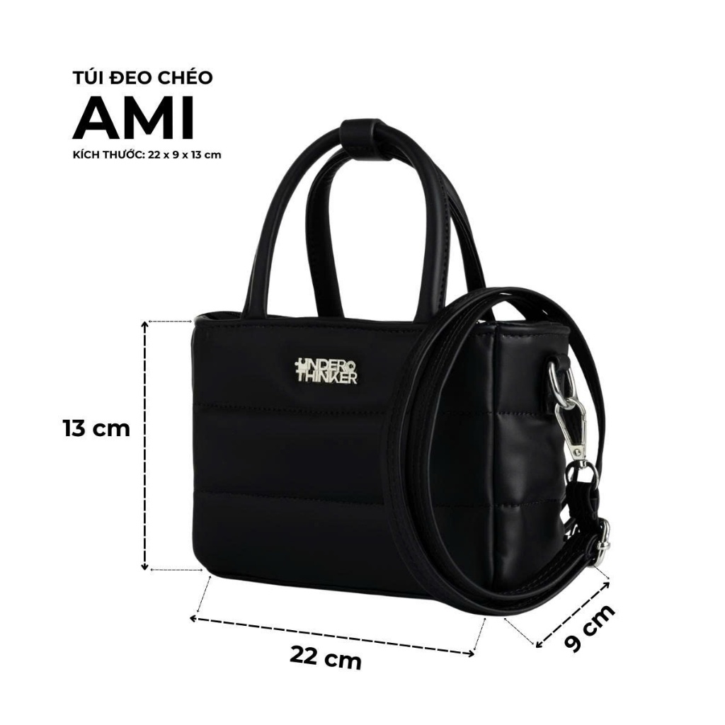 Túi Da PU AMI Túi Đeo Chéo Nam Nữ Thời Trang Unisex Du Lịch Đựng Điện Thoại Trượt Nước | M STUDIO