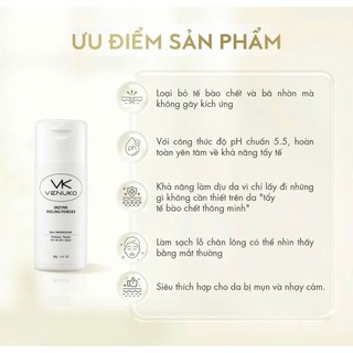 Bột Tẩy Tế Bào Chết Enzyme VENUKO Enzyme Peeling Powder | Làm Sạch Da Chết, Lỗ Chân Lông, pH 5.5 Dịu Nhẹ