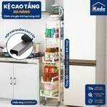 [iKEDE] Kệ bếp đa năng cao tầng cho góc siêu hẹp ngăn kéo trượt khung hợp kim nhôm cứng chịu tải lớn có bánh xe [VAT] — ảnh 1