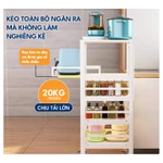[iKEDE] Kệ bếp đa năng cao tầng cho góc siêu hẹp ngăn kéo trượt khung hợp kim nhôm cứng chịu tải lớn có bánh xe [VAT] — ảnh 8
