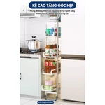 [iKEDE] Kệ bếp đa năng cao tầng cho góc siêu hẹp ngăn kéo trượt khung hợp kim nhôm cứng chịu tải lớn có bánh xe [VAT] — ảnh 2