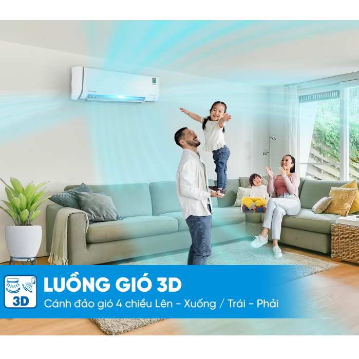 [MIỄN PHÍ LẮP ĐẶT 1TR3] MỚI 2026 - Máy lạnh Daikin Inverter 1 chiều FTKM25AVMV 1 HP (9000 BTU)