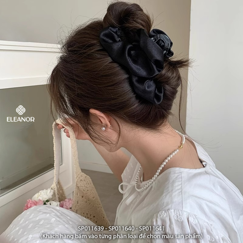 Kẹp tóc nữ Eleanor Accessories lụa trơn basic phụ kiện tóc kẹp càng cua 11639