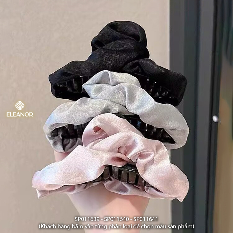 Kẹp tóc nữ Eleanor Accessories lụa trơn basic phụ kiện tóc kẹp càng cua 11639