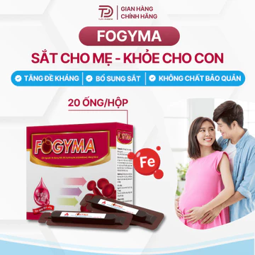 Fogyma sắt nước hữu cơ cho mẹ bầu, sắt cho mẹ sau sinh | Sắt hữu cơ cho bé vị dễ uống hộp 20 ống