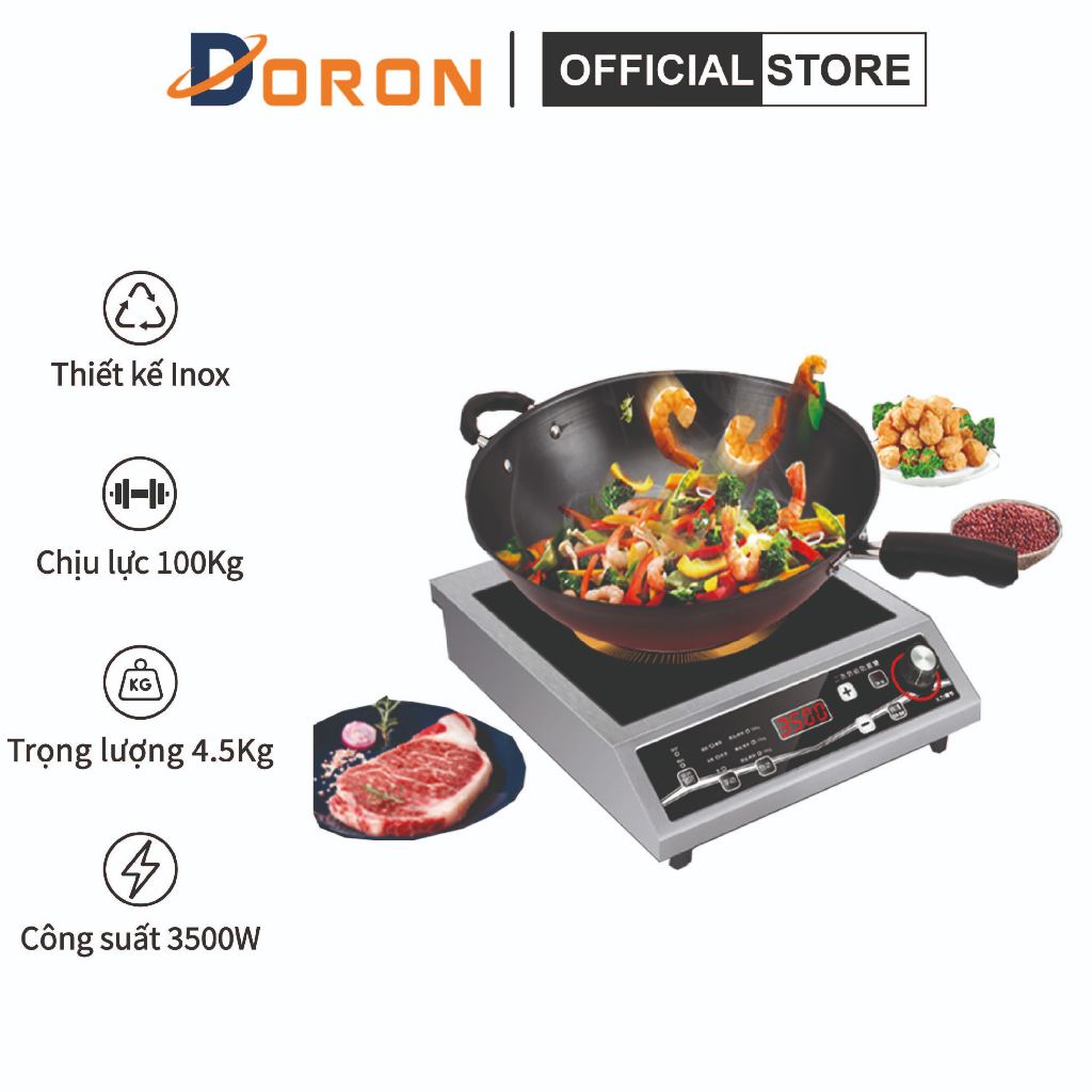 Bếp điện từ đơn, bếp điện từ công nghiệp 3500W đa năng sử dụng cho gia đình và hàng quán