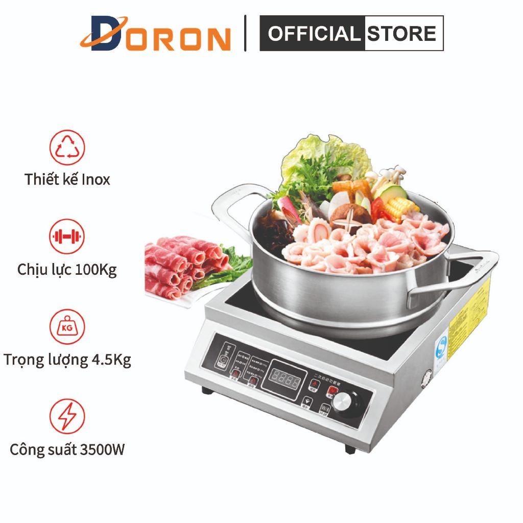 Bếp điện công nghiệp 3500W công suất cao, kiểm soát nhiệt độ, hẹn giờ chính xác