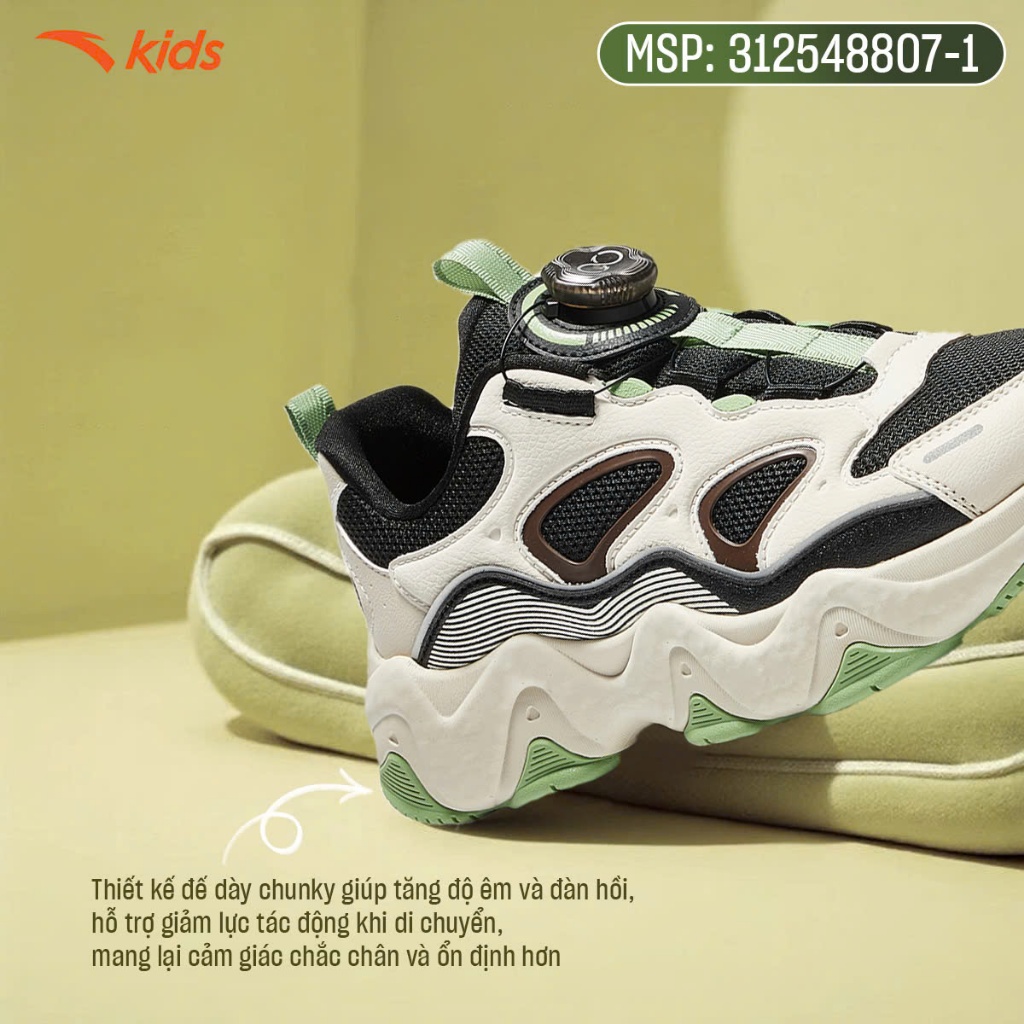 ANTA Kids Giày Thời Trang Thể Thao Bé Trai Lót Dày Êm, Thoải Mái Vận Động, Hạn Chế Trơn Trượt 312548807