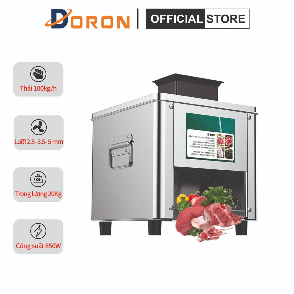 Máy thái thịt đông lạnh lưỡi 3.5mm 850W cắt thịt nhanh chóng, an toàn, tiện lợi