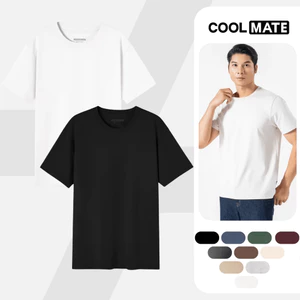 Combo 2 Áo thun nam TShirt Basic Cotton 100% 220gsm dày dặn, mềm mại, thấm hút tốt Coolmate