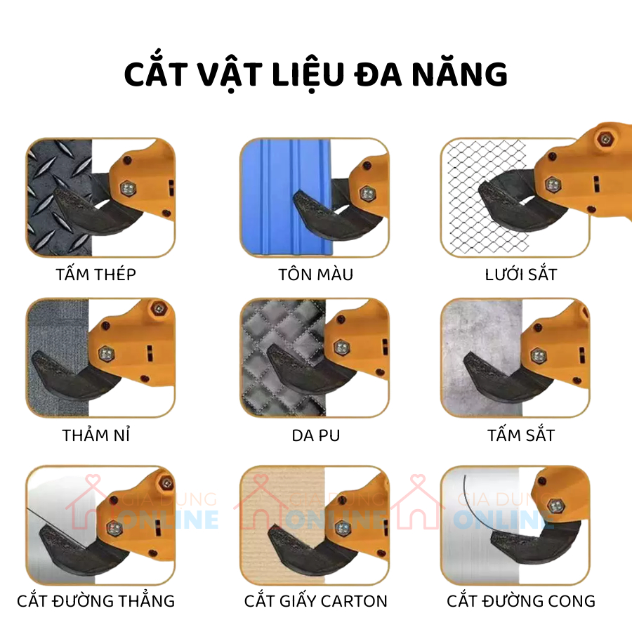 Đầu kéo cắt tấm tôn lưới kim loại tôn thép inox mỏng gắn máy khoan vít pin điện cầm tay